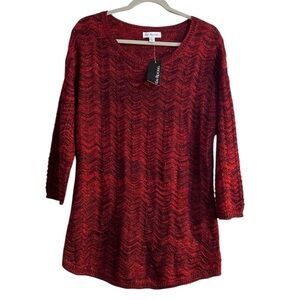 Kim Rogers Women’s Christmas Red Sweater Top size Large